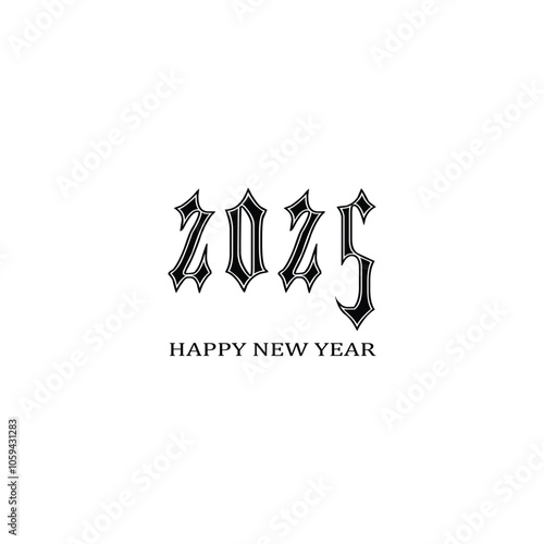 Happy new year 2025 logo design