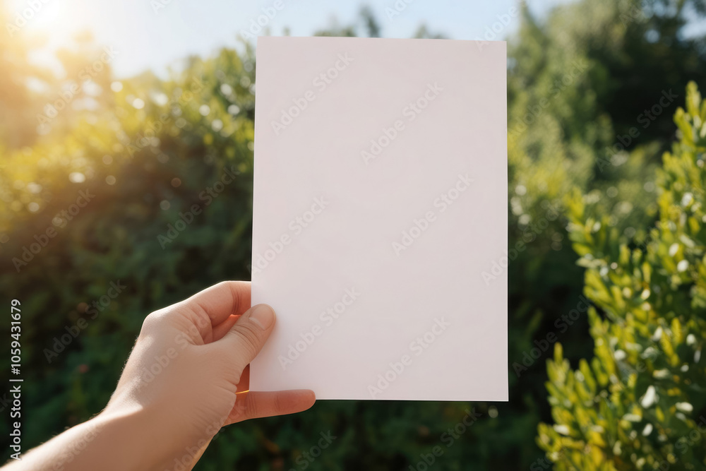 A blank sheet of white paper in your hands, ready for new ideas and creativity. Perfect background for notes and drawings