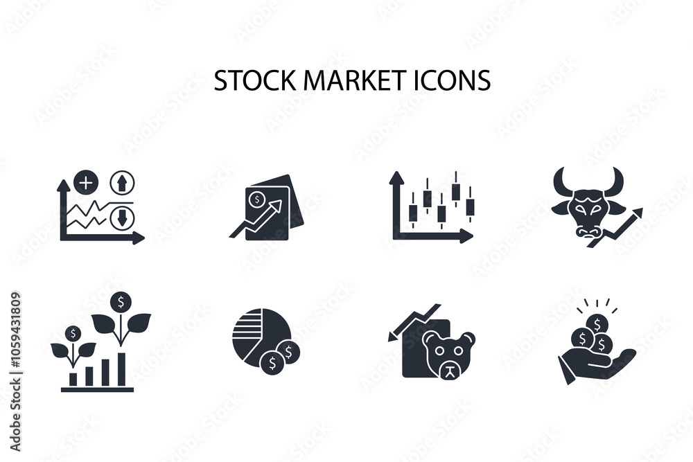 Stock market icon set.vector.Editable stroke.linear style sign for use web design,logo.Symbol illustration. Stock market icon set.vector.Editable stroke.linear style sign for use web design,logo.Symbol illustration.
