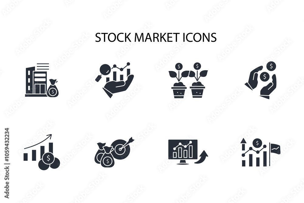 Stock market icon set.vector.Editable stroke.linear style sign for use web design,logo.Symbol illustration. Stock market icon set.vector.Editable stroke.linear style sign for use web design,logo.Symbol illustration.