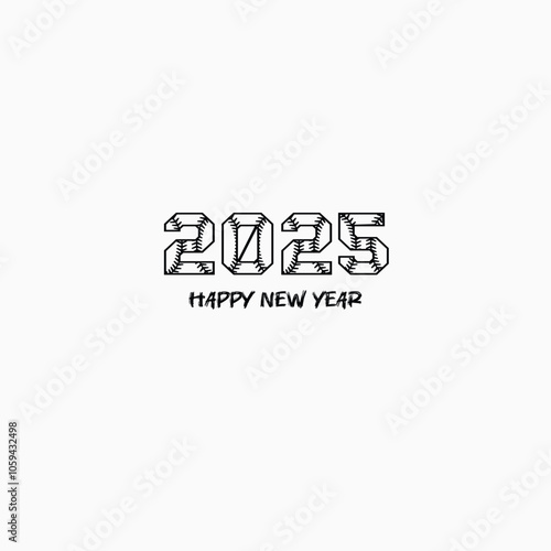 Happy new year 2025 logo design