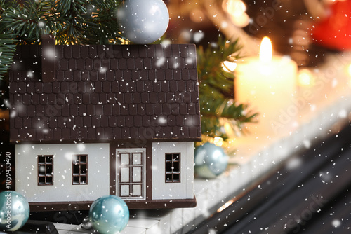 House model with Christmas ...