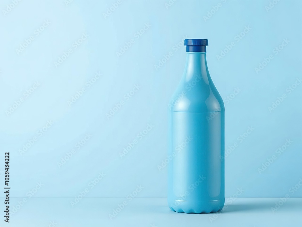 Blue bottle with a sleek design placed in front of a gradient blue background, artistic, sleek, gradient Blue bottle with a sleek design placed in front of a gradient blue background, artistic, sleek, gradient