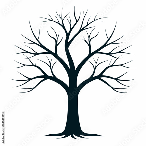 Leafless Tree Silhouettes vector Illustrations Design