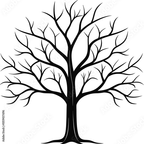 Leafless Tree Silhouettes vector Illustrations Design