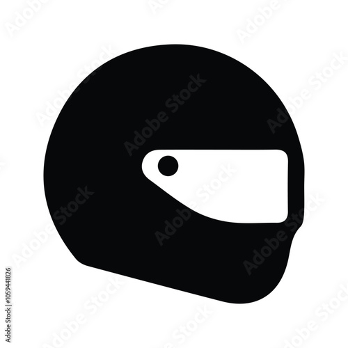 Helmet icon. Motorcycle Safety Helmet. Customizable thin line illustration.  Editable stroke.