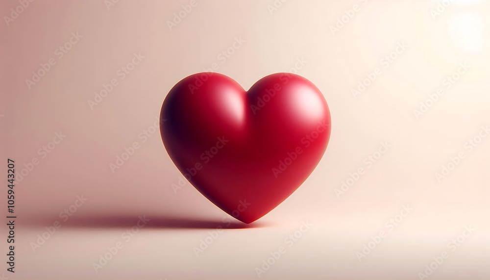 Red Heart on Pink Background Red Heart on Pink Background