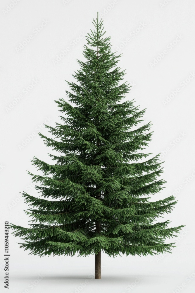 Lush green pine tree, isolated on a white background. Lush green pine tree, isolated on a white background.