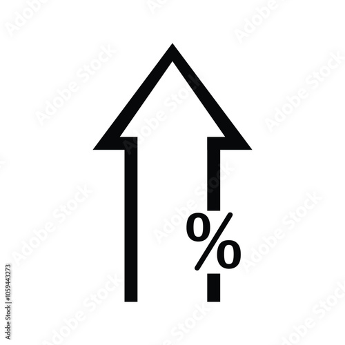 Percent Icon. With Down Arrow Symbol. Business and Sales Symbol. Customizable thin line illustration. Editable stroke.