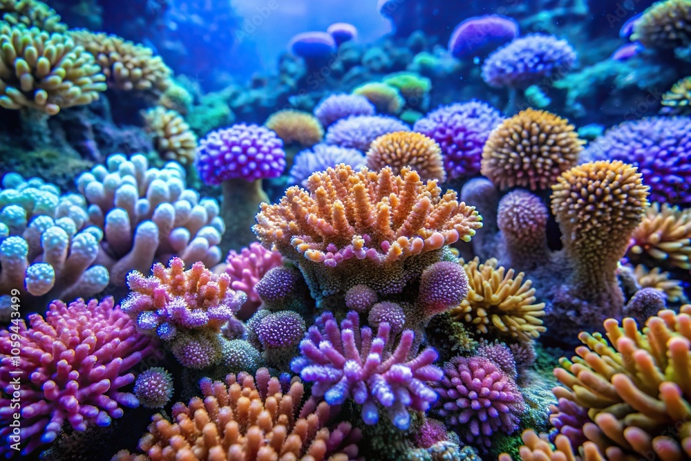 Coral polyps and coral colonies in a vibrant coral reef environment, coral life forms, coral habitats, coral colonies, coral reefs, coral formation Coral polyps and coral colonies in a vibrant coral reef environment, coral life forms, coral habitats, coral colonies, coral reefs, coral formation