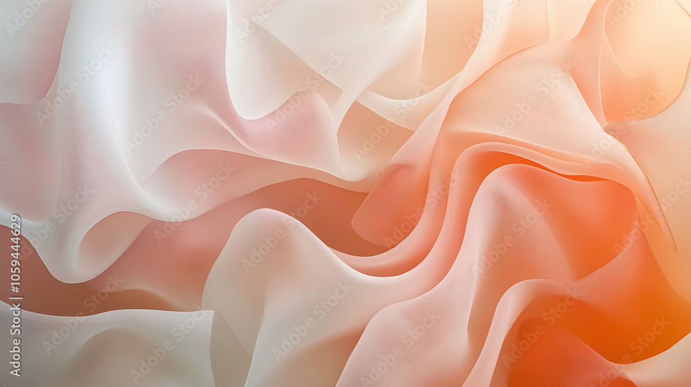 Obraz premium Delicate, soft pink and orange wavy forms