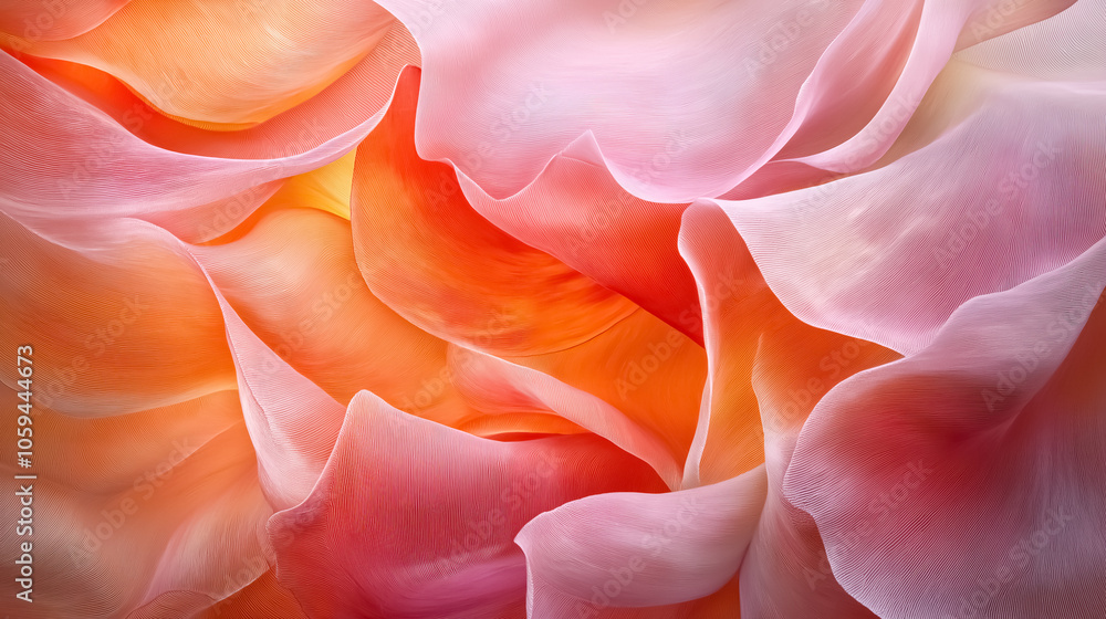 Delicate, soft pink and orange wavy forms Delicate, soft pink and orange wavy forms