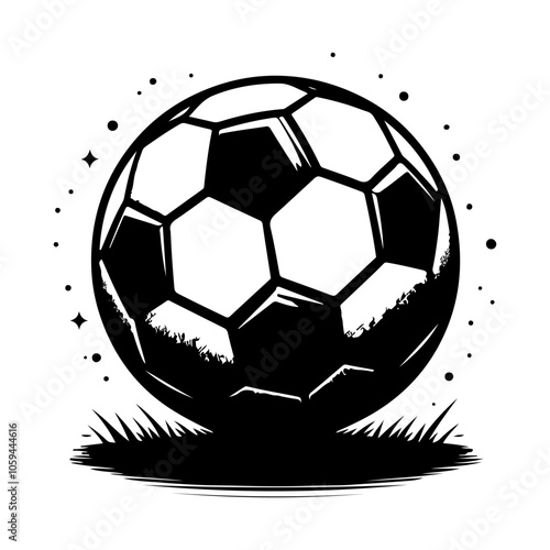 Soccer ball silhouette vector. Soccer ball vector icon. Football game ball symbol 