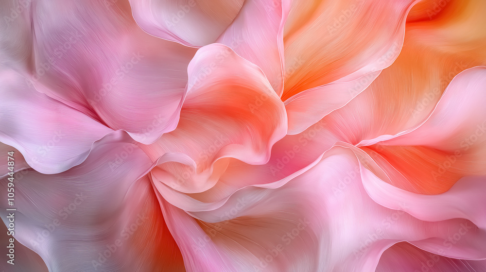 Delicate, soft pink and orange wavy forms Delicate, soft pink and orange wavy forms