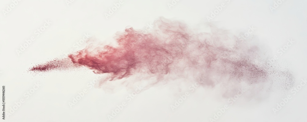 Obraz premium Red powder exploding creating a colorful cloud on white background