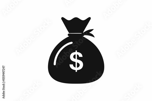 Money Bag Silhouette Vector, Money Bag Clipart, Money bag icon