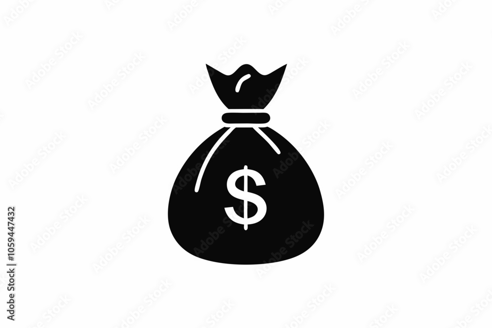 Money Bag Silhouette Vector, Money Bag Clipart, Money bag icon Money Bag Silhouette Vector, Money Bag Clipart, Money bag icon