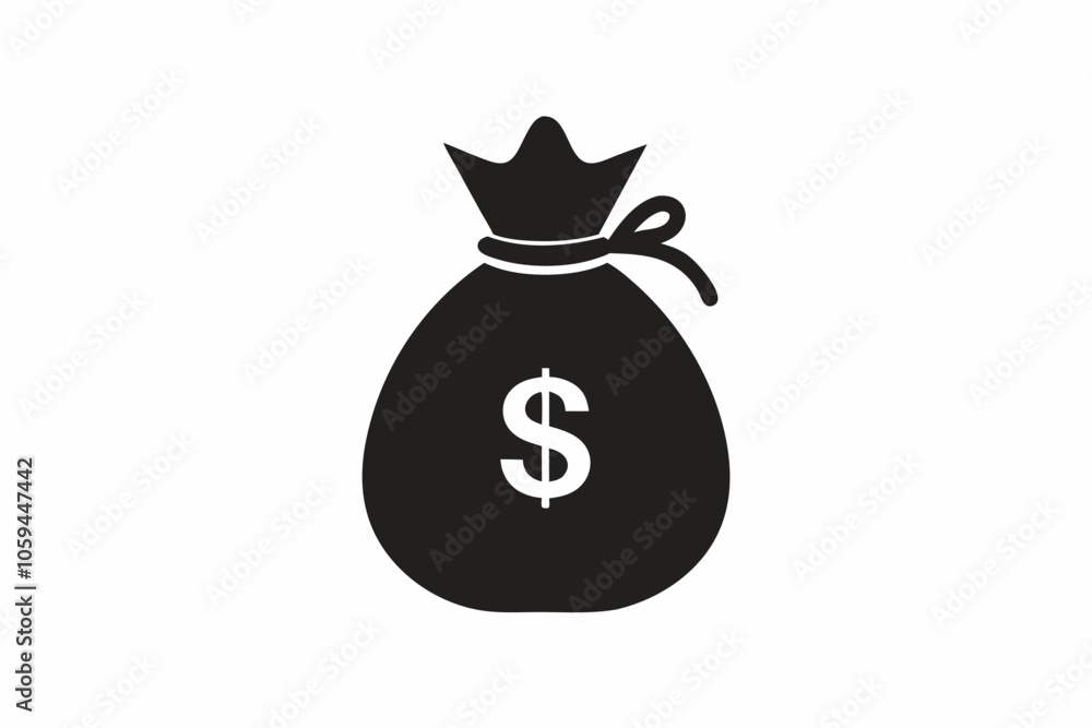 Money Bag Silhouette Vector, Money Bag Clipart, Money bag icon Money Bag Silhouette Vector, Money Bag Clipart, Money bag icon