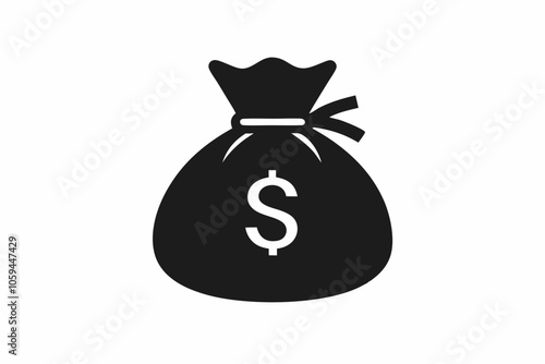 Money Bag Silhouette Vector, Money Bag Clipart, Money bag icon