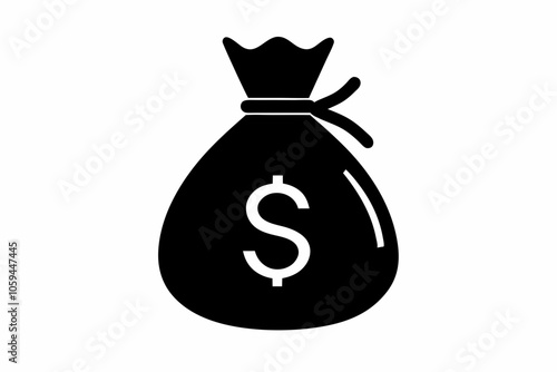 Money Bag Silhouette Vector, Money Bag Clipart, Money bag icon