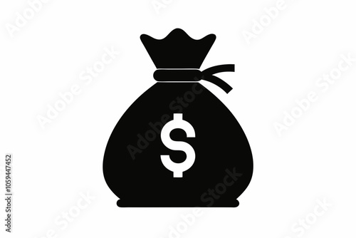 Money Bag Silhouette Vector, Money Bag Clipart, Money bag icon
