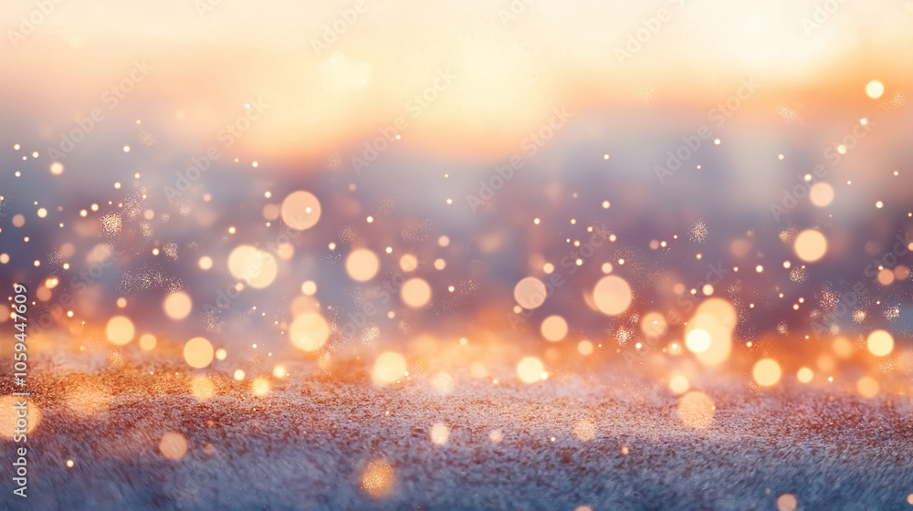 Obraz premium Shimmering gold bokeh lights, softly blurred with a rich, warm glow