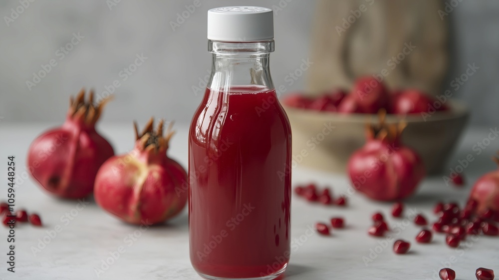 pomegranate juice with glass bottle pomegranate juice with glass bottle