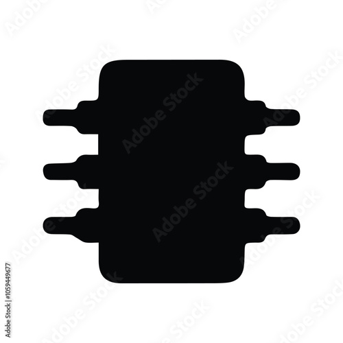 CPU Microprocessor Icon. Vector Illustration of Computer Chips and Electronic Chips. Customizable thin line illustration.  Editable stroke.