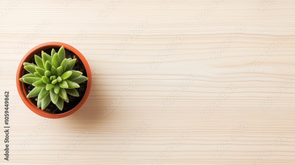 Succulent plant in a pot on wooden background, minimalistic aesthetic. Succulent plant in a pot on wooden background, minimalistic aesthetic.