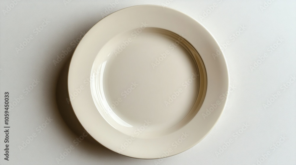 Elegant and Minimalist Empty Beige Ceramic Plate on White Background Perfect for Food Presentation and Culinary Photography Elegant and Minimalist Empty Beige Ceramic Plate on White Background Perfect for Food Presentation and Culinary Photography