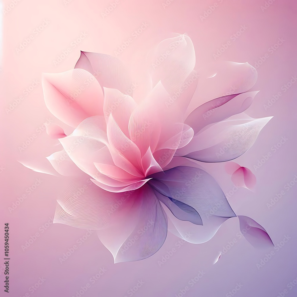 Fototapeta premium Delicate Pink Flower Illustration