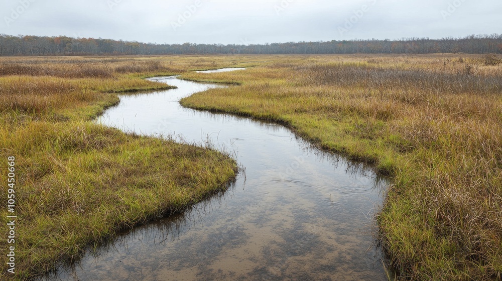Wetland drainage exposing sediment accumulation and shifting ecosystems, ecological theme, dramatic lighting, intricate textures. Wetland drainage exposing sediment accumulation and shifting ecosystems, ecological theme, dramatic lighting, intricate textures.