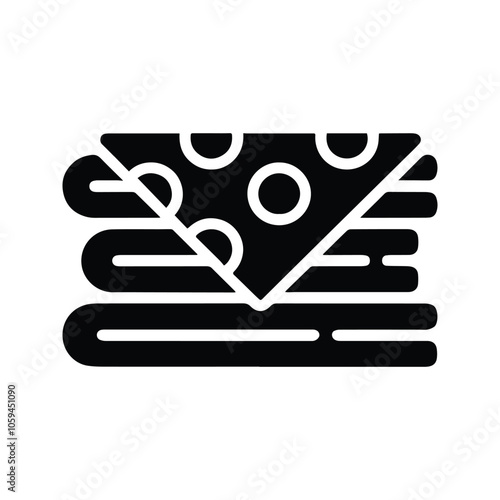 Cloth Pile Icon. Folded cloth. Napkin Vector Icon. Vector illustration. Customizable thin line illustration. Editable stroke.