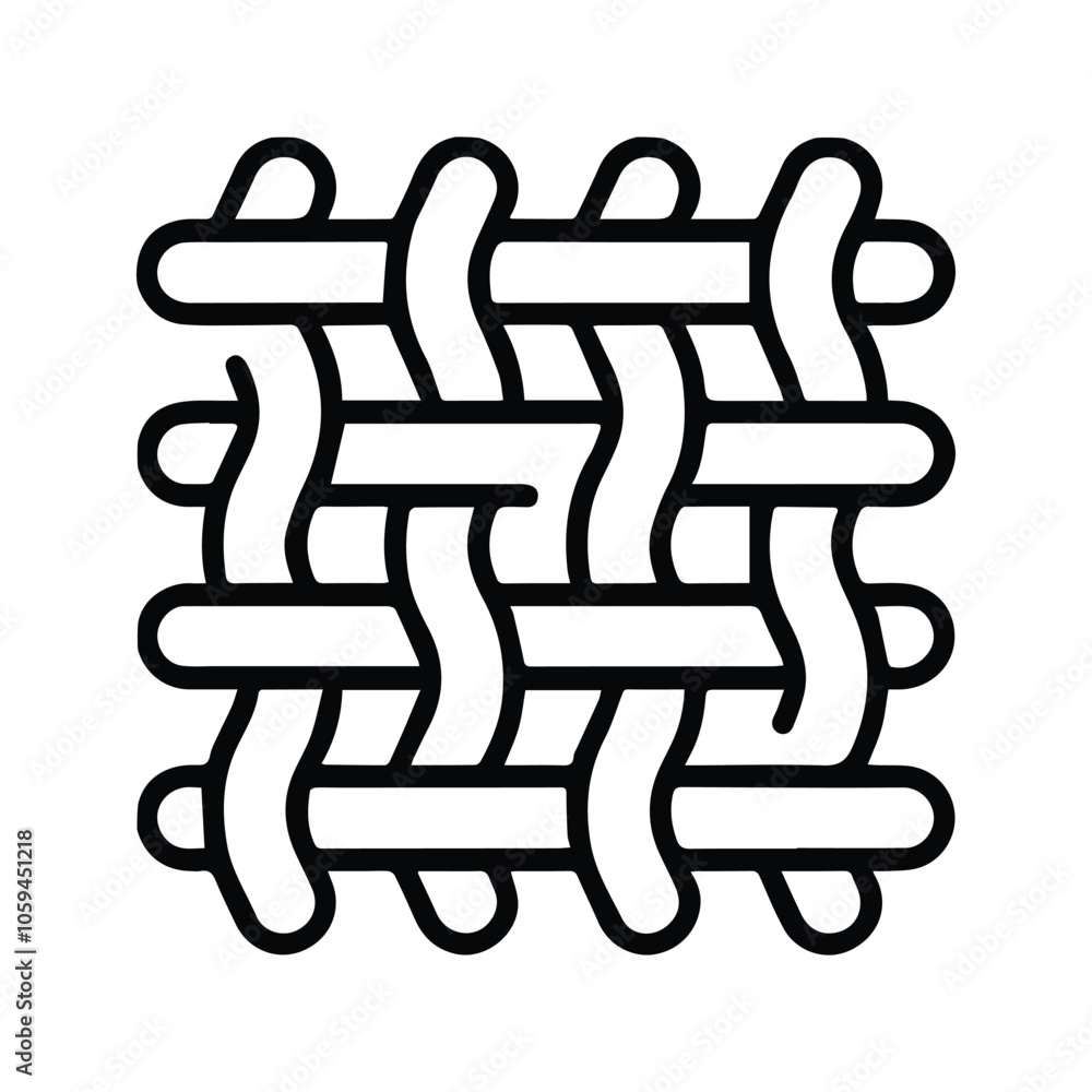 Weaving Thread Icon. Fabric Material, Fabric Texture, Textile Fabric. Vector Illustration. Customizable thin line illustration. Editable stroke. Weaving Thread Icon. Fabric Material, Fabric Texture, Textile Fabric. Vector Illustration. Customizable thin line illustration. Editable stroke.