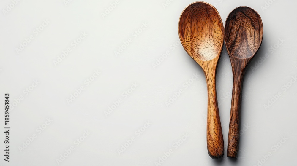 Empty Wooden Spoon on White Background for Culinary Uses and Kitchen Decor Empty Wooden Spoon on White Background for Culinary Uses and Kitchen Decor