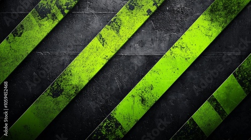 Hand-drawn illustration with vibrant neon green stripes. photo