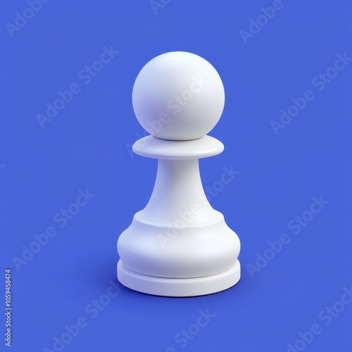 Minimalist Chess Pawn on Blue Background