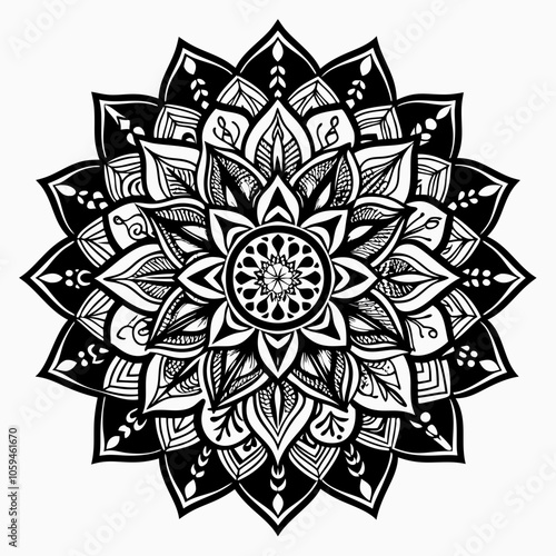 mandala line art pattern style. decorative mandala for print, cover, coloring page, floral ornament pattern