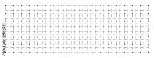Geometric grid with squares and dots background. Measure blank white template with black lines for drafting and technical design with millimeter vector markings