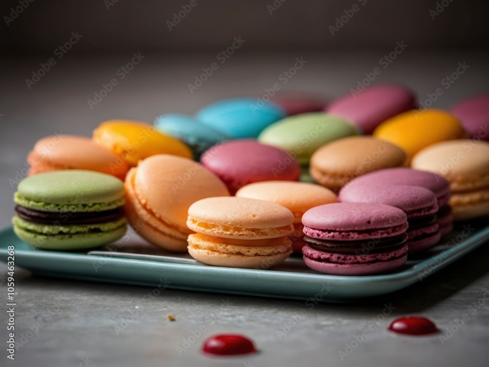 Obraz premium Vibrant Macarons Dessert Display