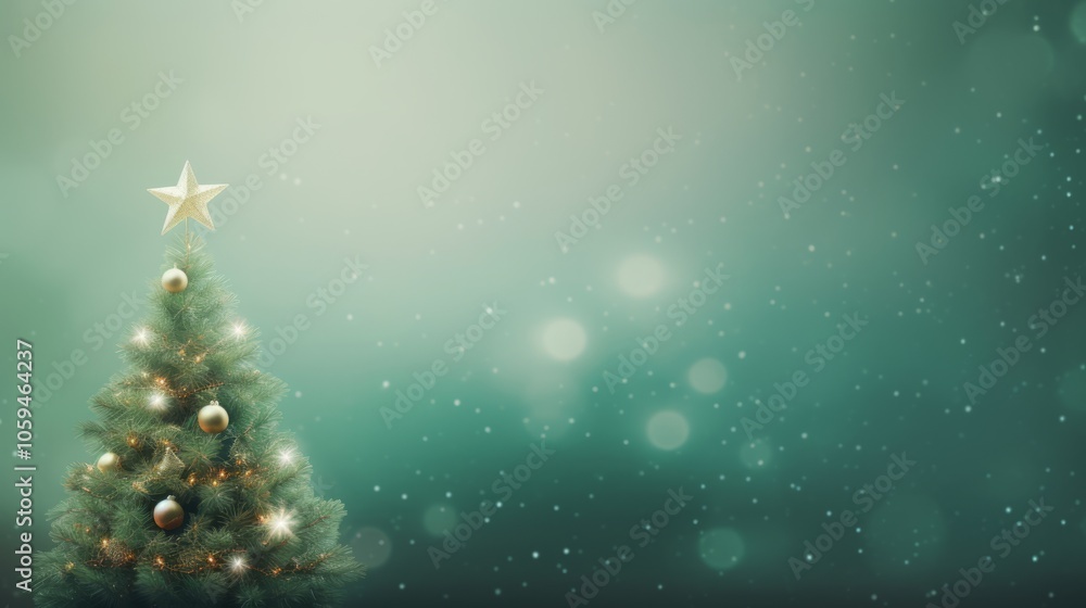 Minimalistic Christmas tree background with white ornaments and a star on a dark green backdrop. Minimalistic Christmas tree background with white ornaments and a star on a dark green backdrop.