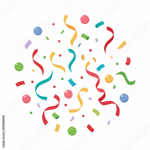 confetti isolated on white background festive vector. Perfect for Celebrations and Festive Designs
