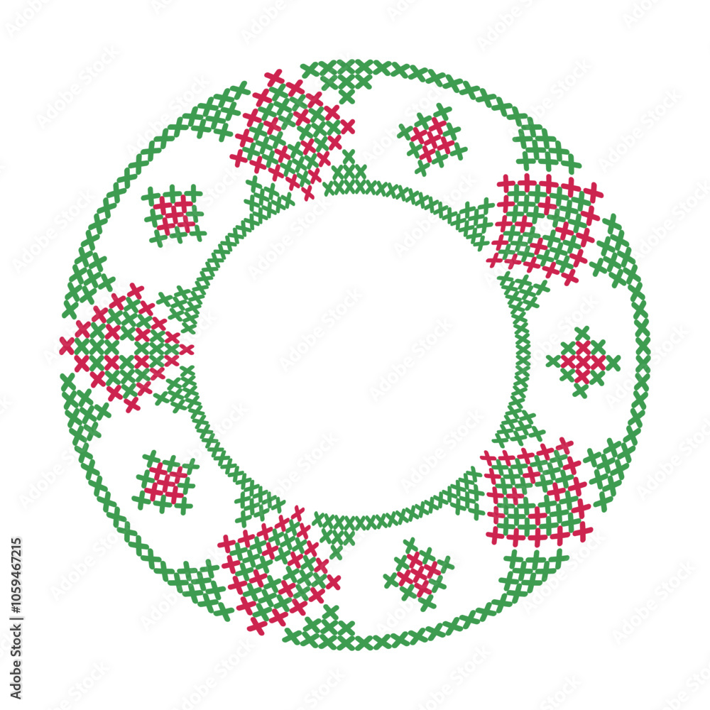Round frame cross-stitch motifs folk embroidery Round frame cross-stitch motifs folk embroidery