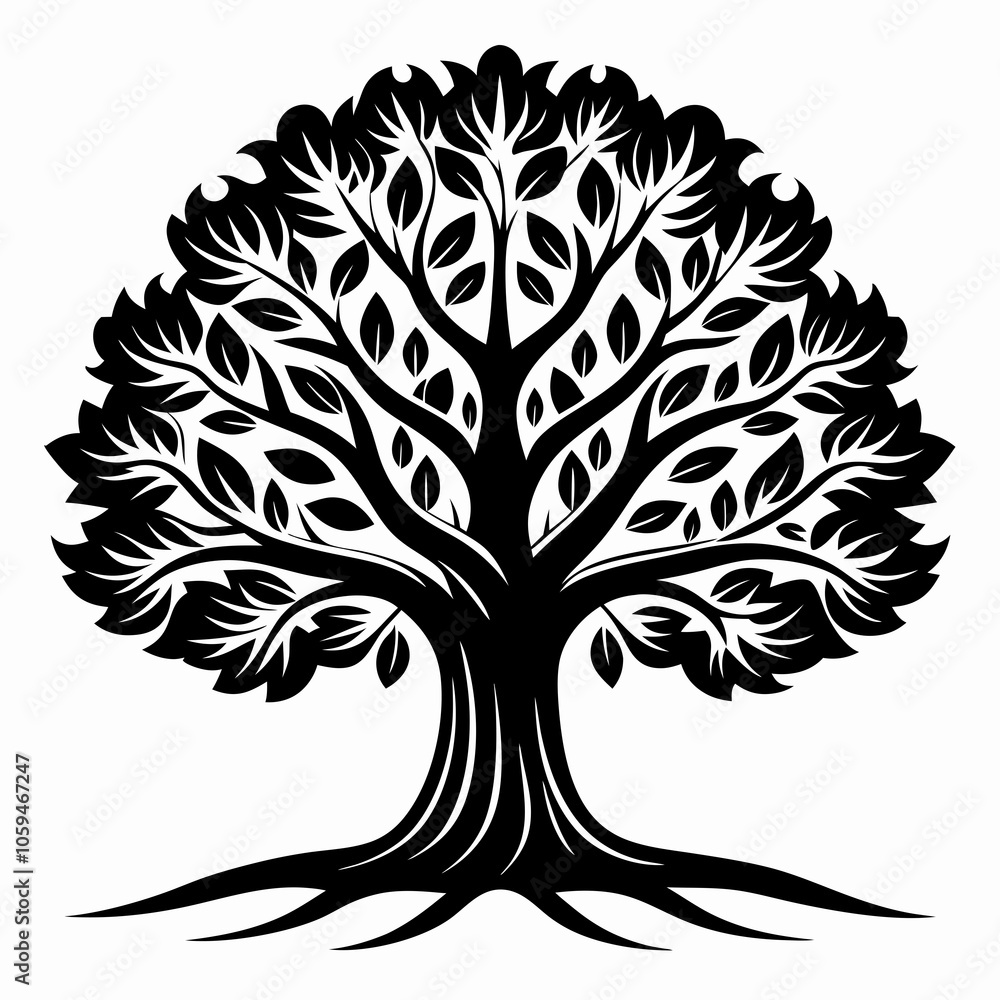 Obraz premium tree black icon on a white background