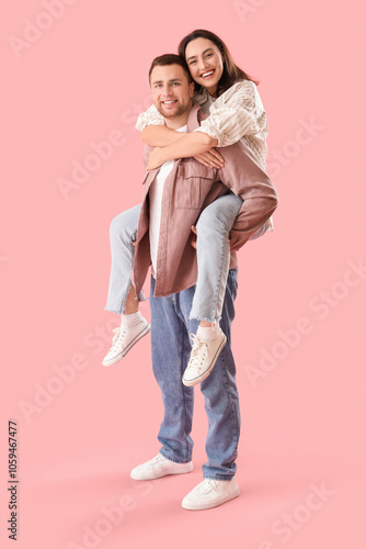 Happy young couple hugging ...