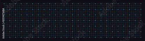 Geometric grid with squares background. Graphic blank black template with blue lines for drafting and technical design with millimeter vector markings