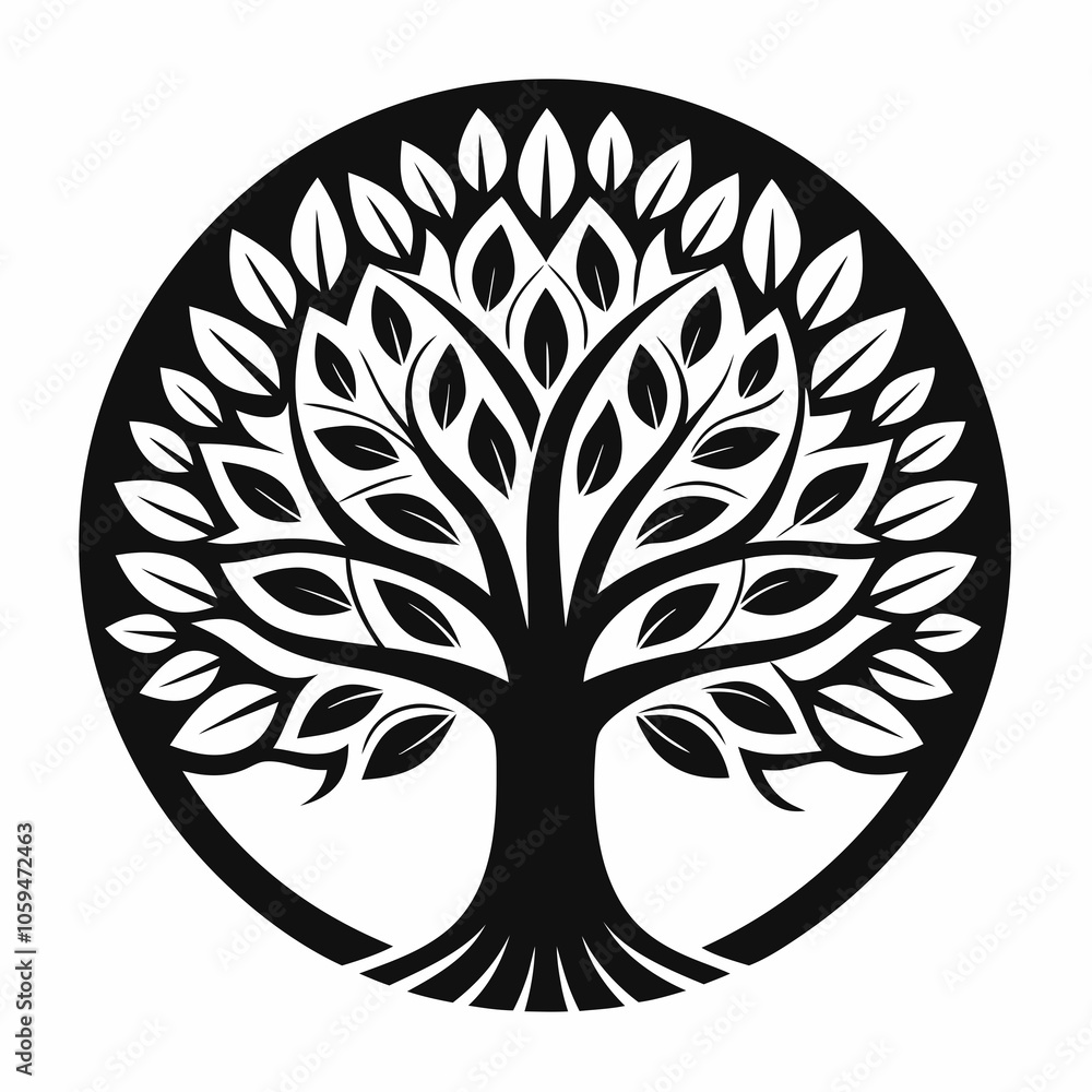 silhouette tree with roots linden tree black and white vector silhouette tree with roots linden tree black and white vector