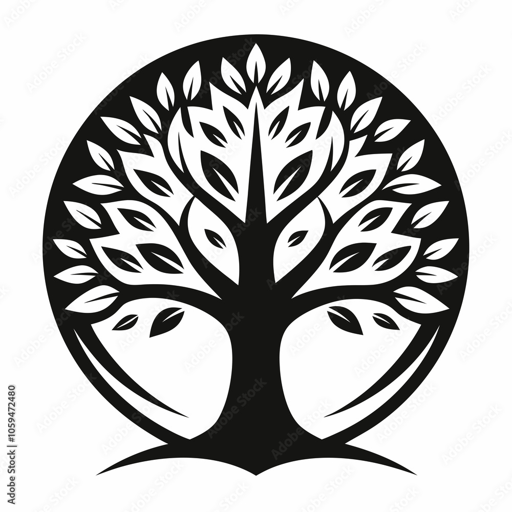 tree with roots linden tree black and white vector