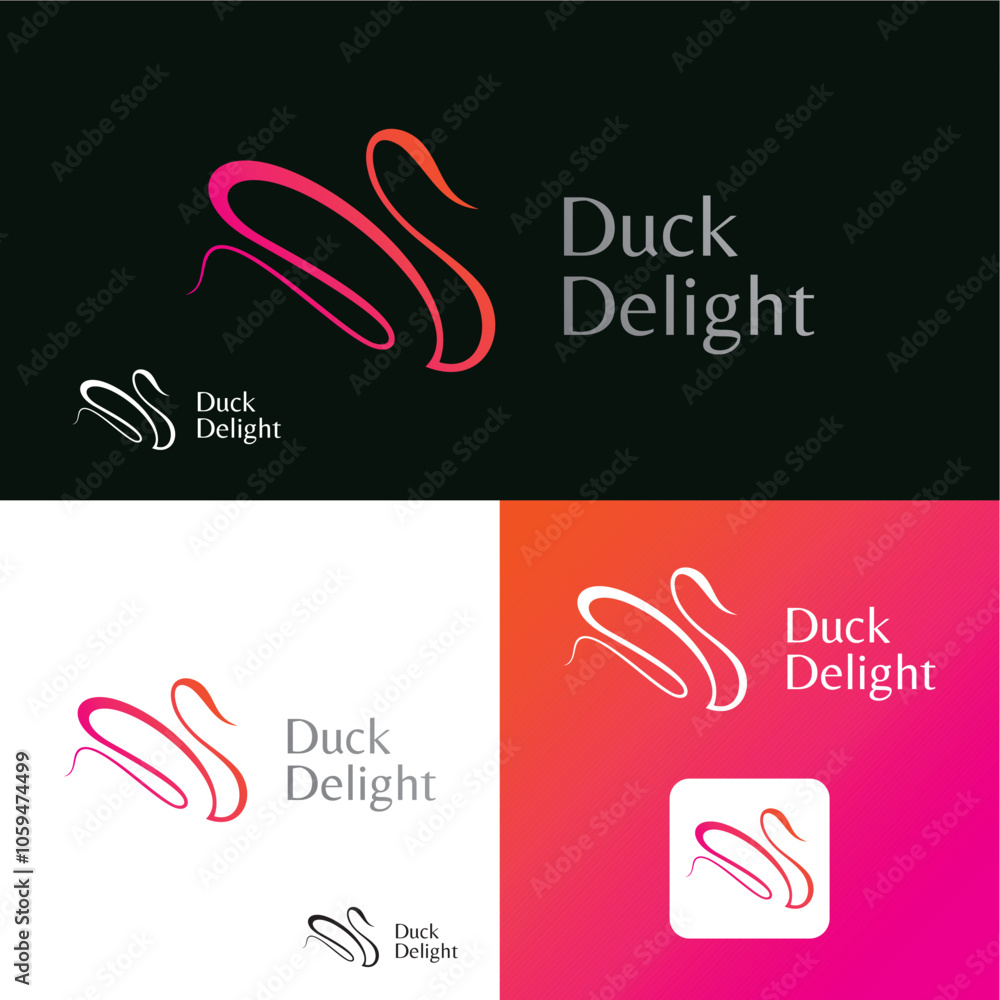 Duck simple line logo design business name ideas vector editable Duck simple line logo design business name ideas vector editable