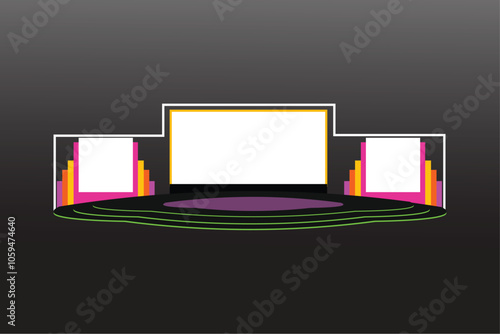 2d Stage Design Vector Illustration for all kinds of events, Much more